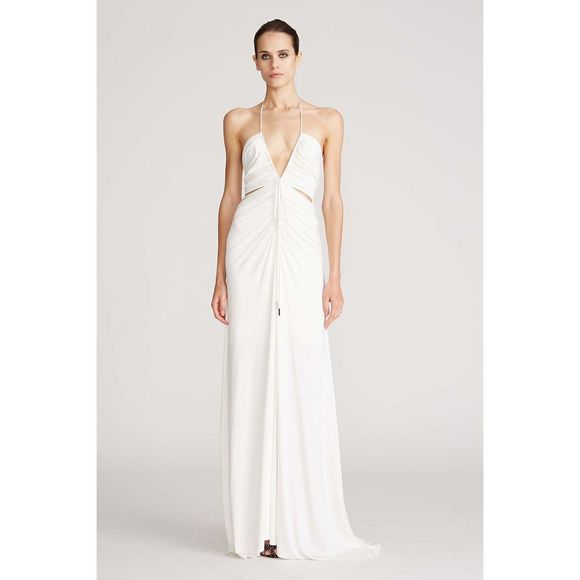 NWT HALSTON GRACE RUCHED JERSEY GOWN - Picture 1 of 10